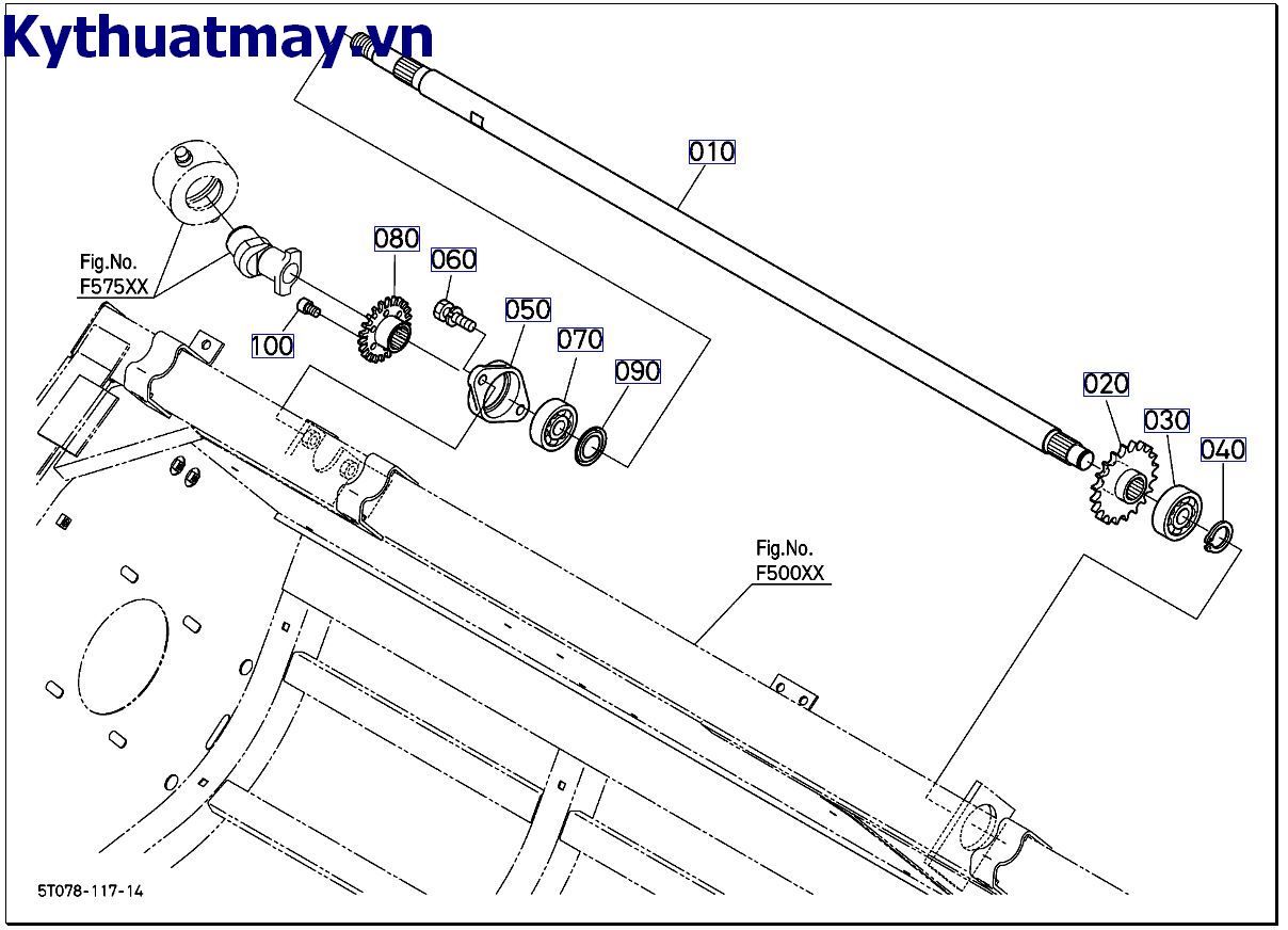 Trục truyền động gặt